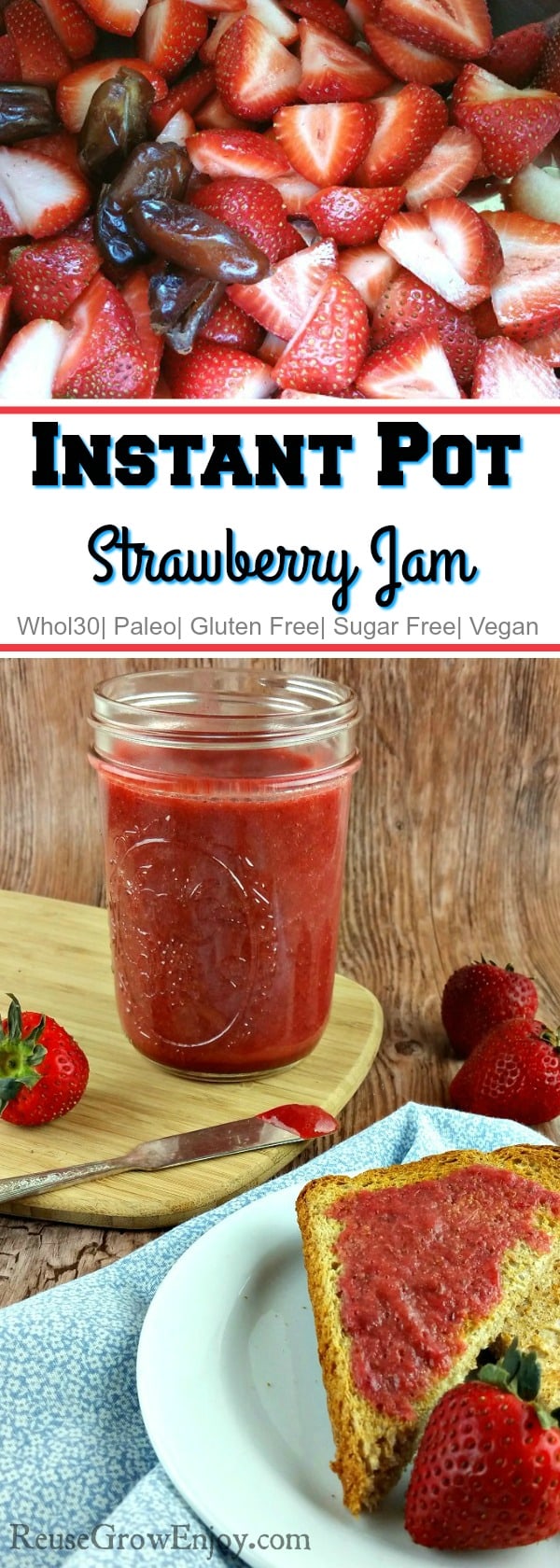 Have you ever made Instant Pot jam? It really is pretty easy! I love that you can control what goes in it. I am going to share my recipe for strawberry Instant Pot jam. This recipe is for strawberry jam but you could swap them out with any of your favorite berries.