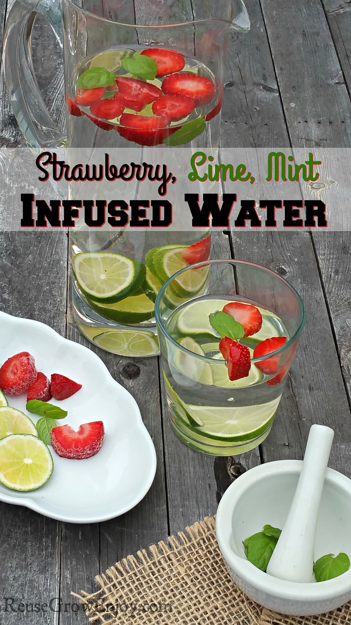 Strawberry, Lime, Mint Infused Water