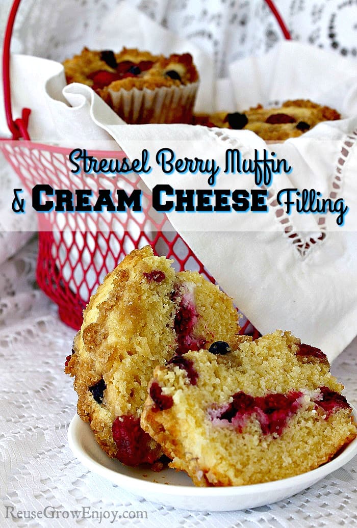Have a lot of berries? This is a must try recipe! Super yummy and easy to make. It is a Streusel Berry Muffin With Cream Cheese Filling Recipe.