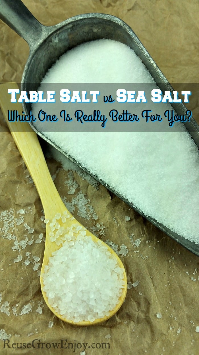 Table Salt vs Sea Salt - Which One Is Really Better For You? When a recipe calls for salt, what kind should you use, table salt or sea salt, or does it really matter? Check out this post to find out what each salts are and which one is better for you.