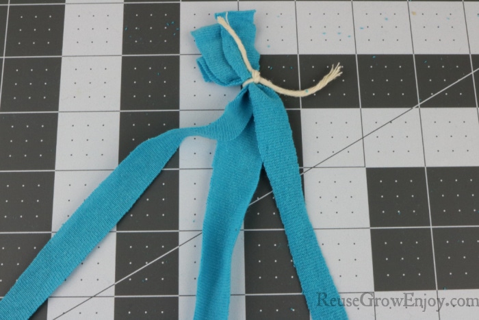 Tie 3 strips together
