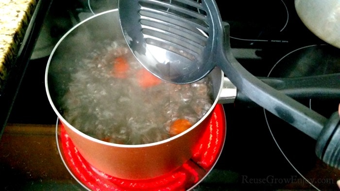 Tomatoes in boiling water