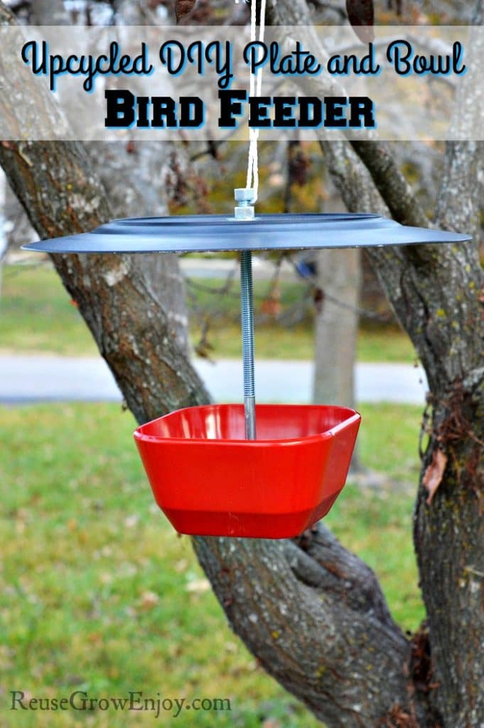 Upcycled DIY Plate and Bowl Bird Feeder - Reuse Grow Enjoy