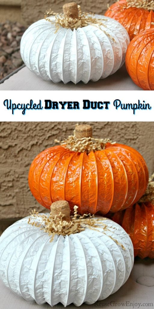 Upcycled Dryer Duct Pumpkin Fall Craft