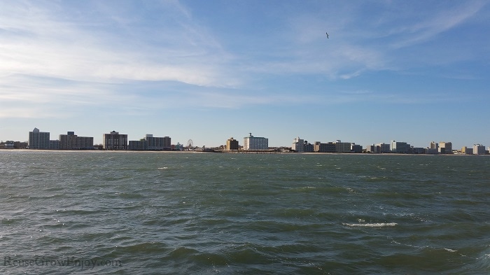 Virginia Beach coastline from the ocean view.