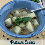 This is a potato soup recipe that will work with a lot of different diets. Such as Whole30, Gluten Free and Vegan. Plus it is super easy and fast as it is made in a pressure cooker!