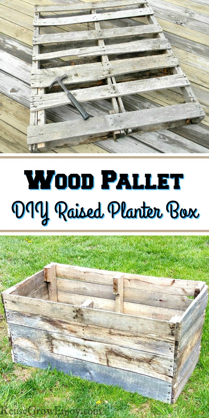 Need some extra growing space this garden season? If you have a pallet, here is a project you can do. I am going to show you step by step how to make this Wood Pallet DIY Raised Planter Box!