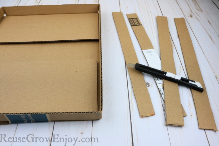 cut strips of cardboard