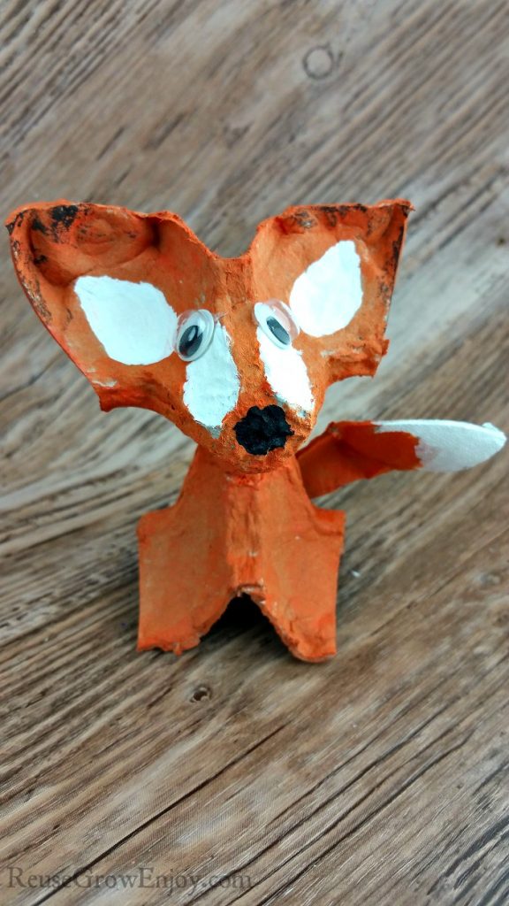 DIY Egg Carton Fox Craft - With Video - Reuse Grow Enjoy