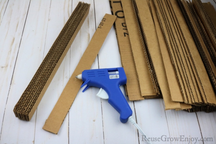 glue cardboard strips together
